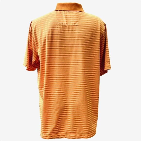 PAGE & TUTTLE Cool Swing Golf Polo Men's‎ Size XL Orange Stripe Moisture Wicking - Picture 4 of 11
